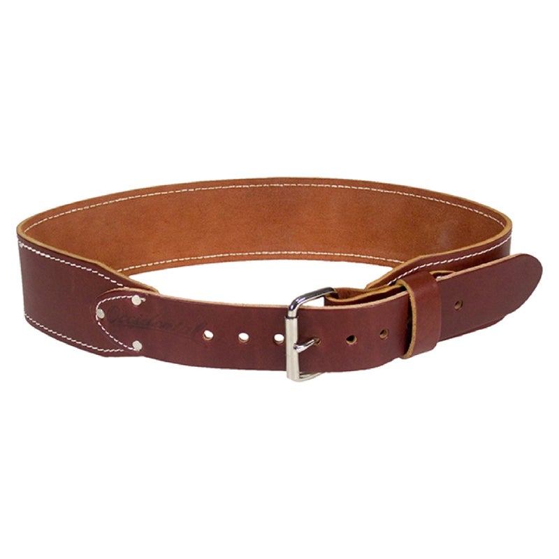 Occidental Leather 3" Ranger Leather Work Belt - Medium, OxyRed - Bridle Leather, Heavy-Duty Steel Roller Buckle, Edge Stitched - Made in USA - Image 1